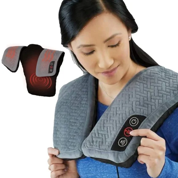 NIB-Homedics Weighted Comfort Wrap with Adj.Vibration and Soothing Heat - Picture 2 of 5